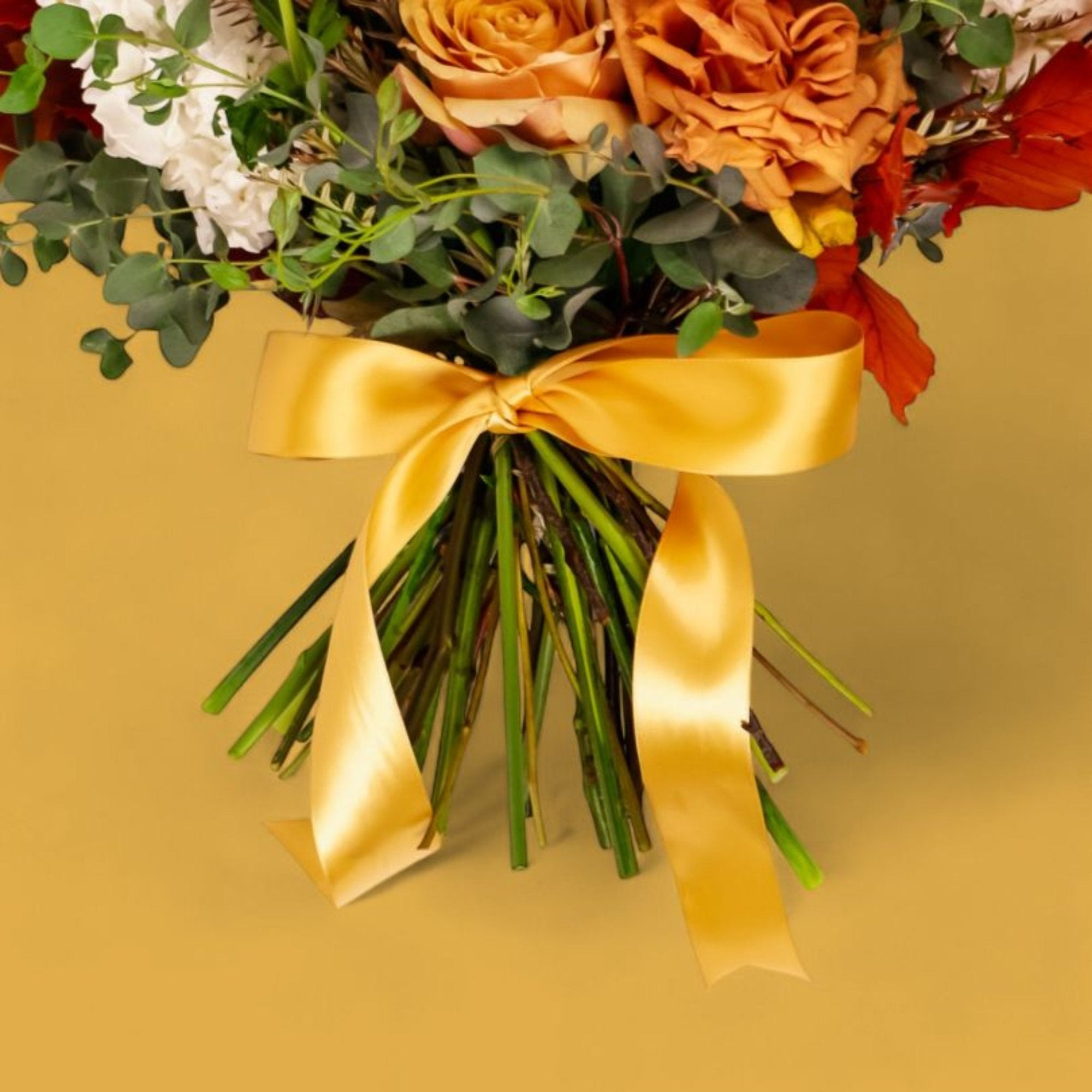 Fall Hand - Tied Bouquet - Green Fresh Florals + Plants