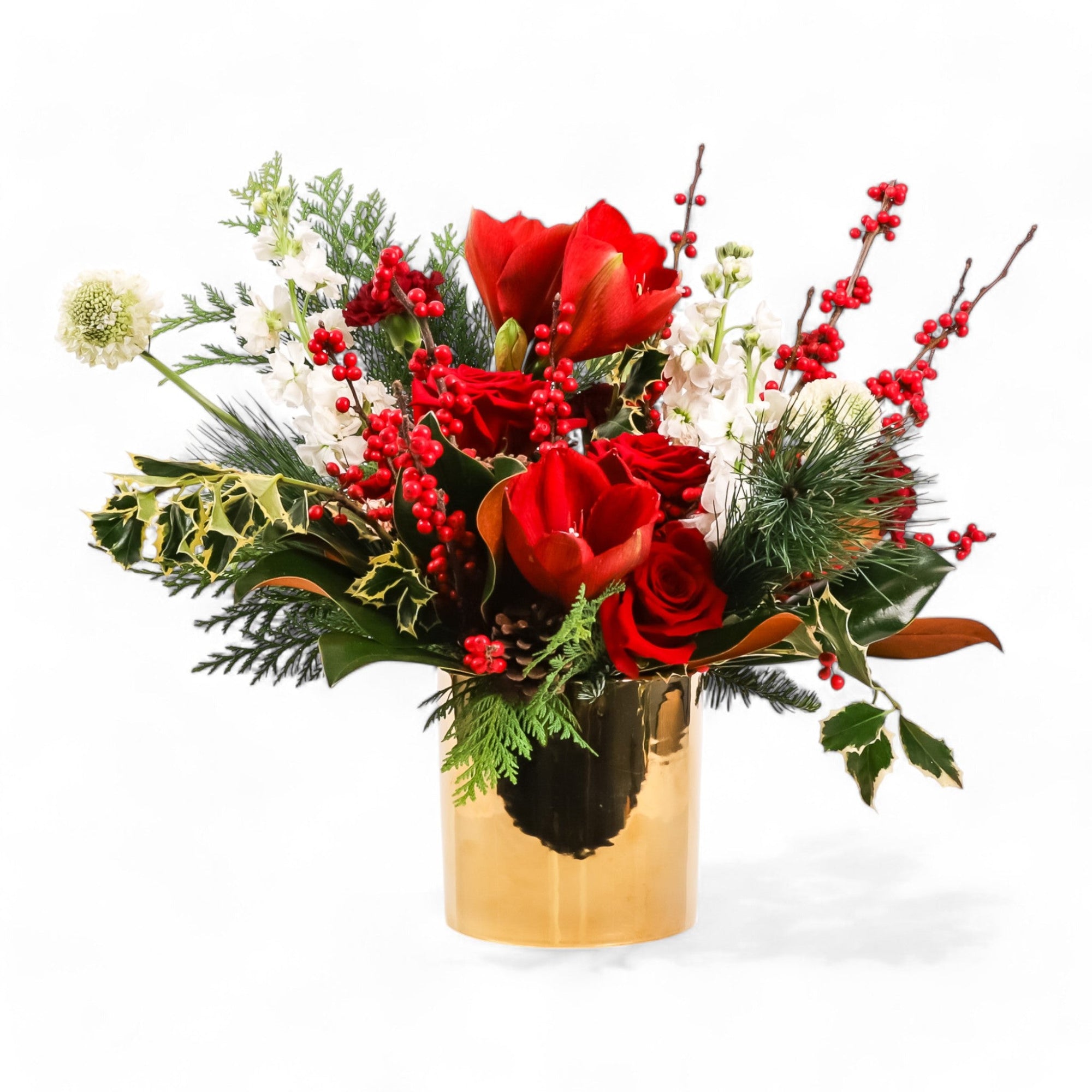 Gold & Red Splendor Floral - Green Fresh Florals + Plants