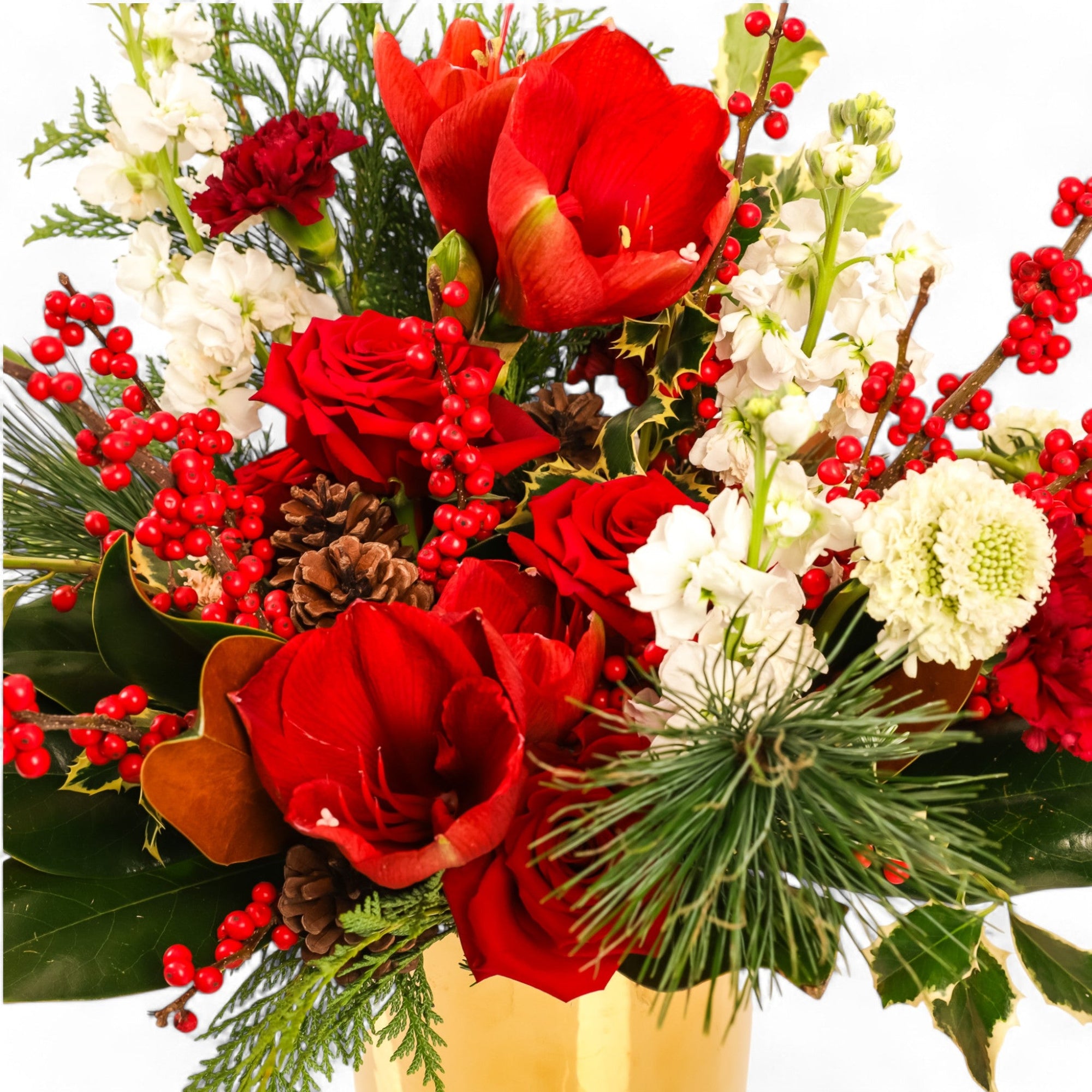 Gold & Red Splendor Floral - Green Fresh Florals + Plants