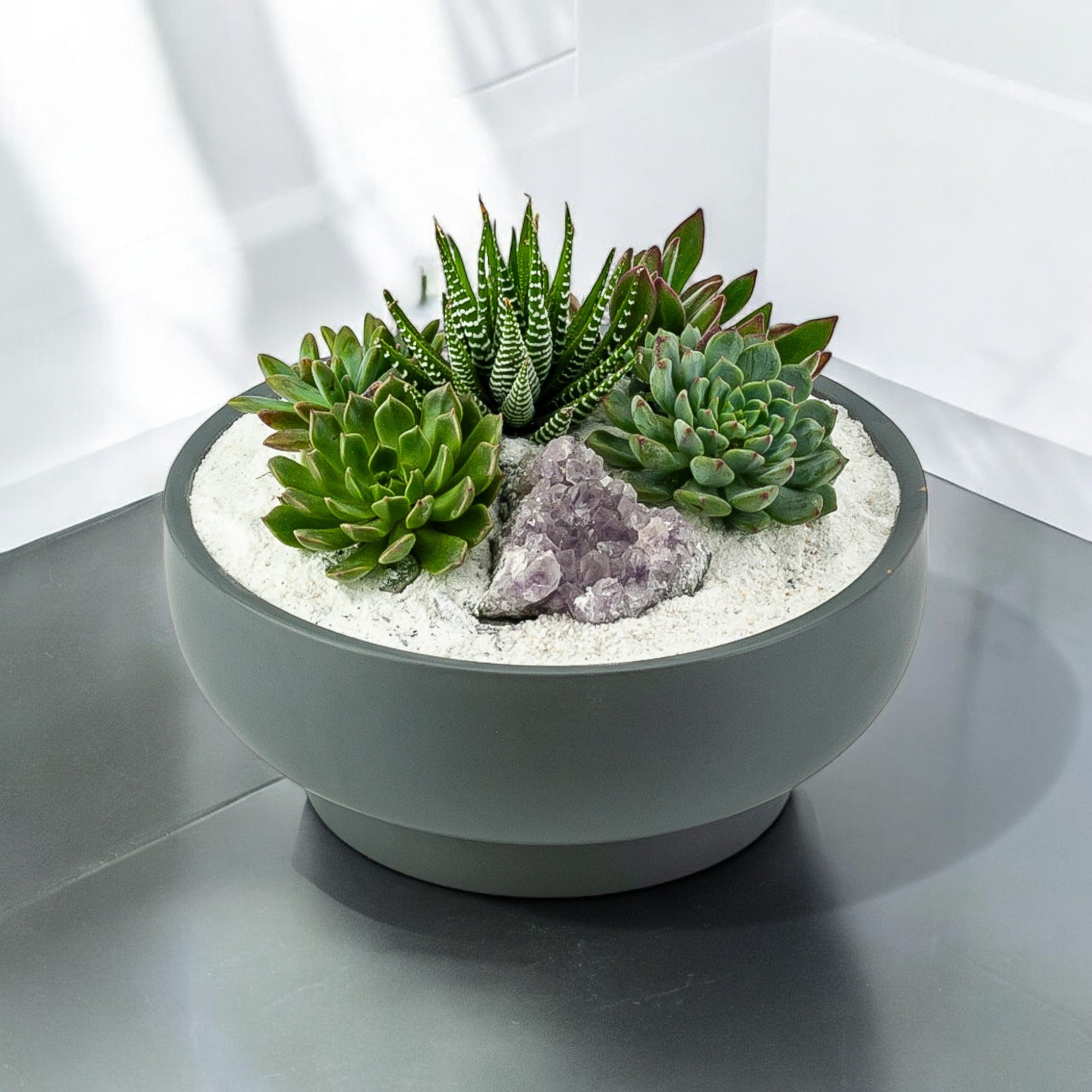 Granite Crystal Succulent Garden - Green Fresh Florals + Plants