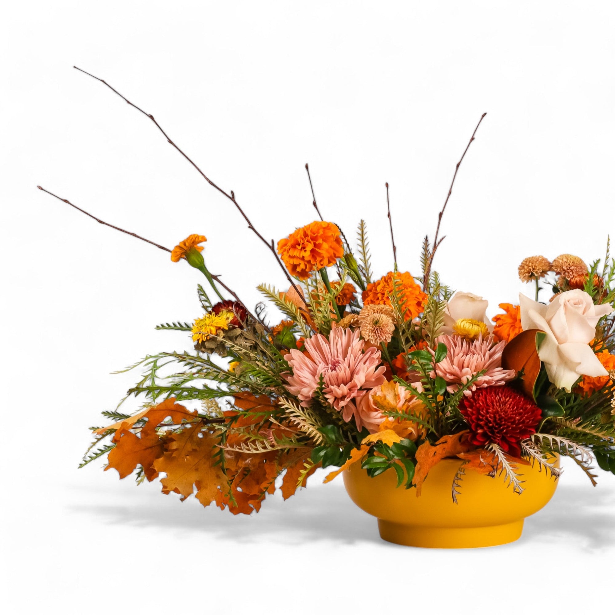 Grateful Gathering Designer Centerpiece - Green Fresh Florals + Plants