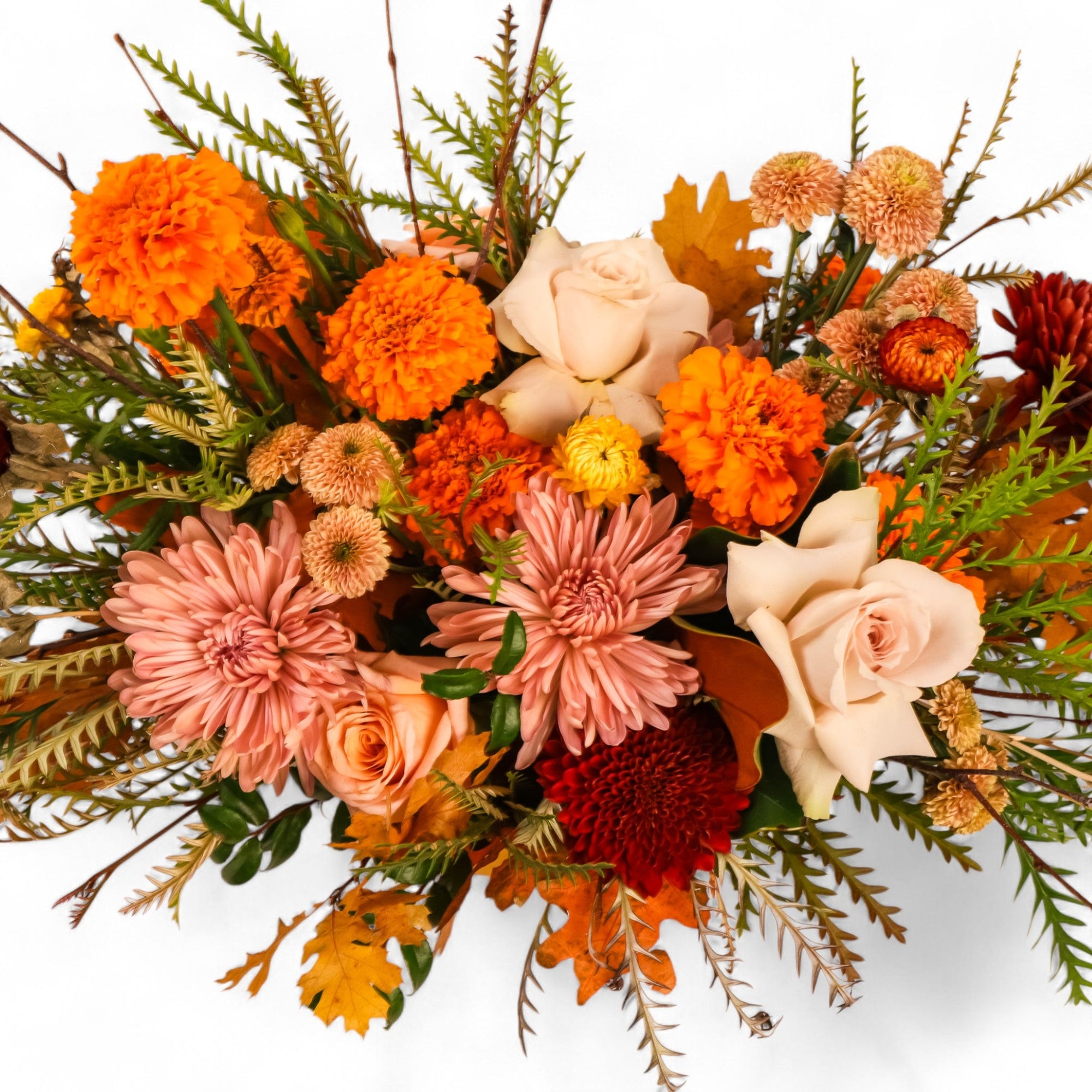 Grateful Gathering Designer Centerpiece - Green Fresh Florals + Plants