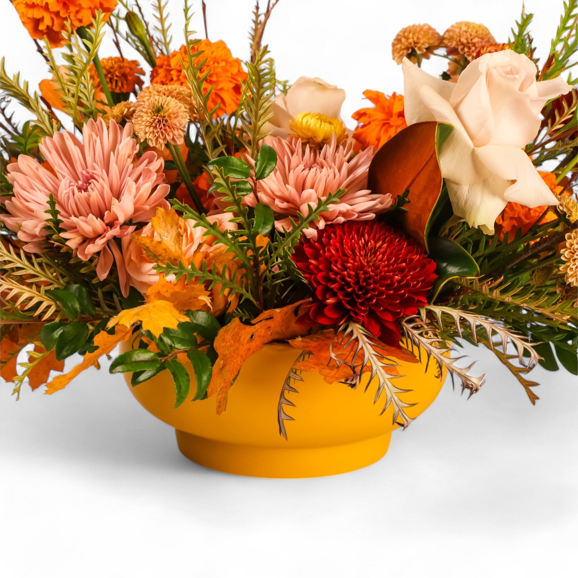 Grateful Gathering Designer Centerpiece - Green Fresh Florals + Plants