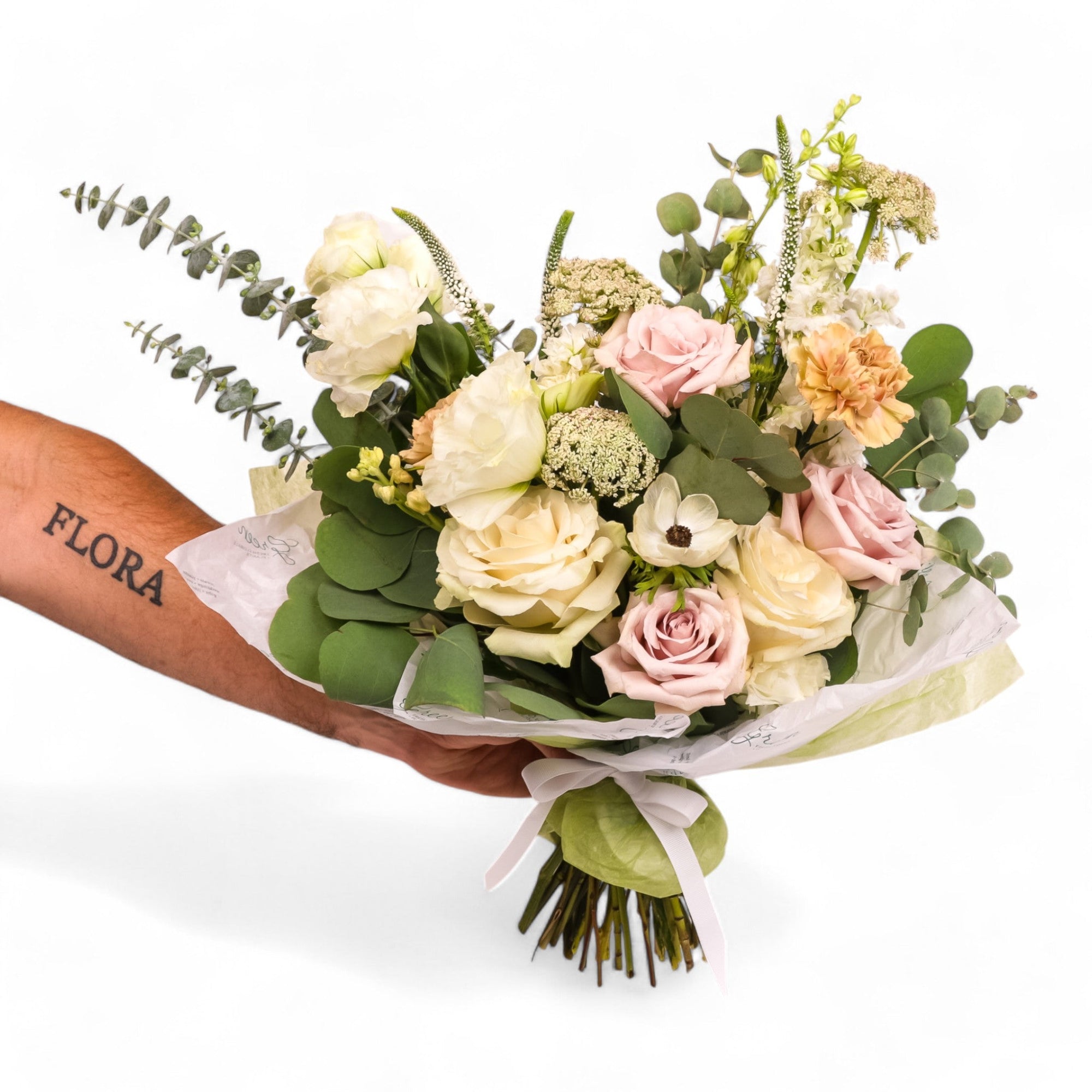 Hand - Tied Fresh Flower Bouquet - Green Fresh Florals + Plants