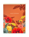 Happy Birthday Rust Floral Card - Green Fresh Florals + Plants