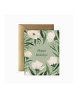 Happy Holidays Floral Card - Green Fresh Florals + Plants