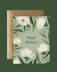 Happy Holidays Floral Card - Green Fresh Florals + Plants