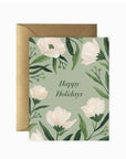 Happy Holidays Floral Card - Green Fresh Florals + Plants