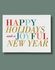 Happy Holidays + Joyful New Year Card - Green Fresh Florals + Plants