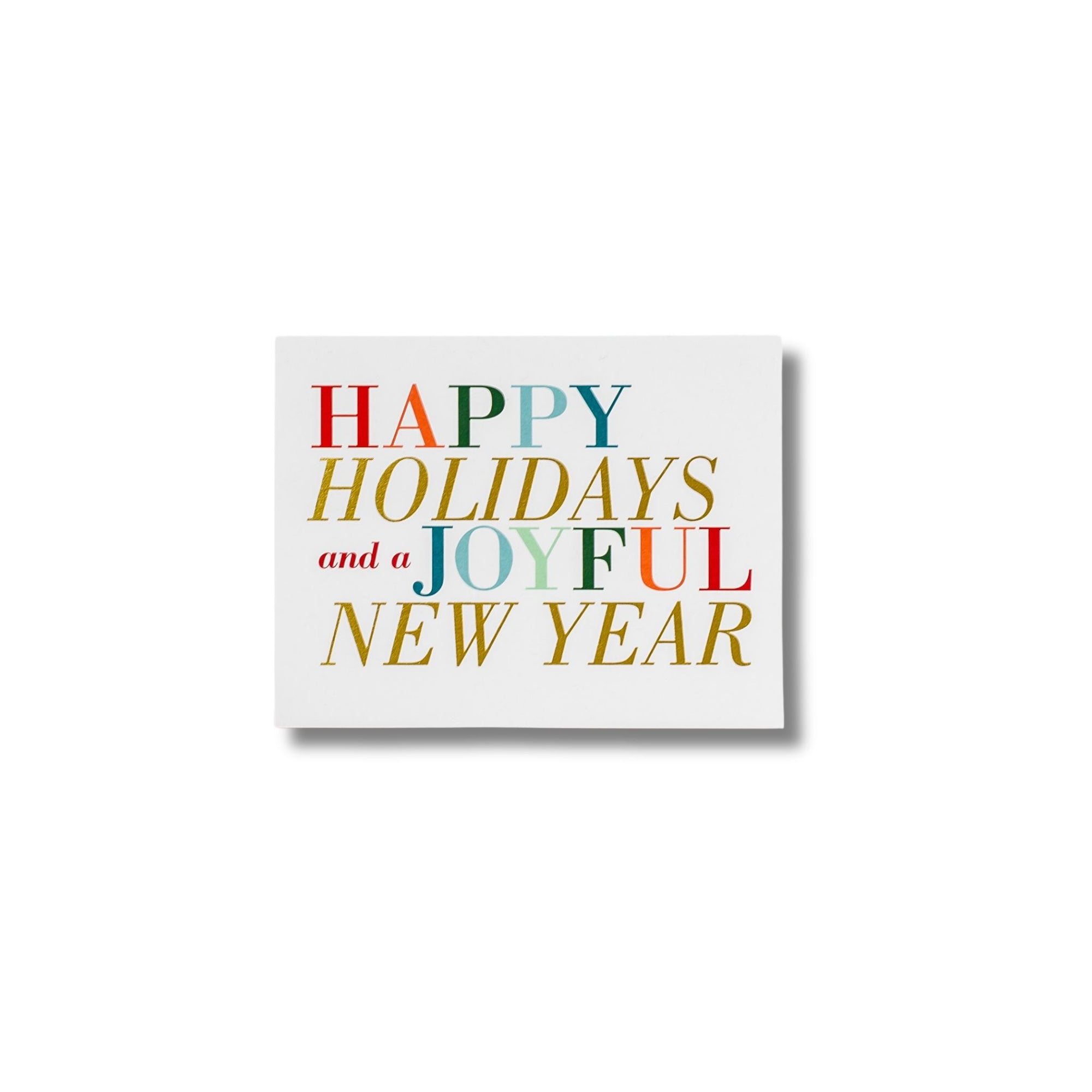 Happy Holidays + Joyful New Year Card - Green Fresh Florals + Plants