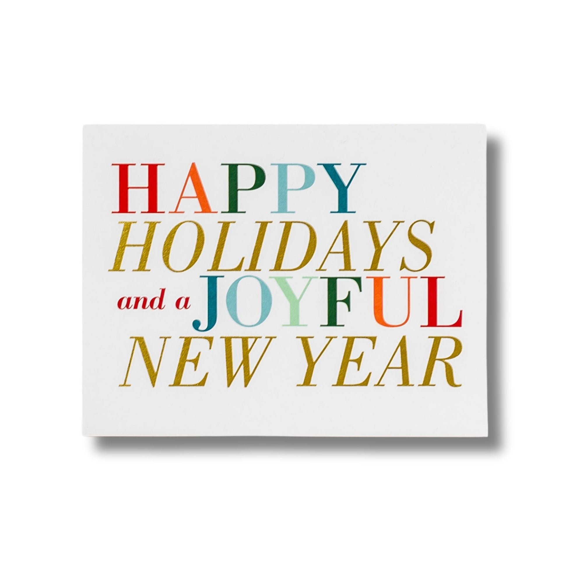 Happy Holidays + Joyful New Year Card - Green Fresh Florals + Plants