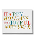 Happy Holidays + Joyful New Year Card - Green Fresh Florals + Plants