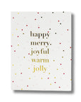 Happy Merry Joyful Card - Green Fresh Florals + Plants