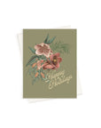 Hellebore Happy Holidays Card - Green Fresh Florals + Plants