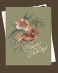 Hellebore Happy Holidays Card - Green Fresh Florals + Plants