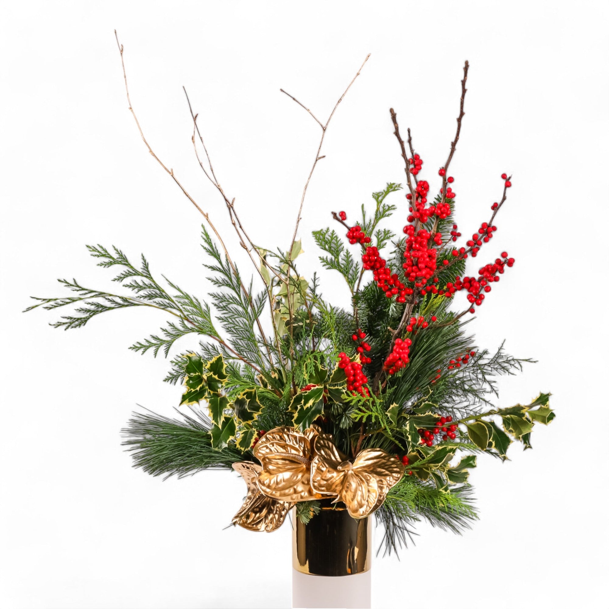 Holiday Luxe Designer Floral - Green Fresh Florals + Plants