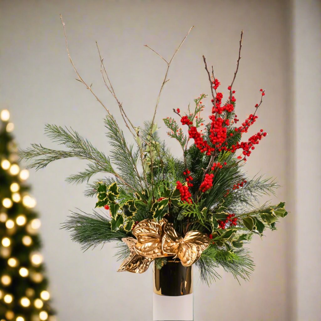 Holiday Luxe Designer Floral - Green Fresh Florals + Plants