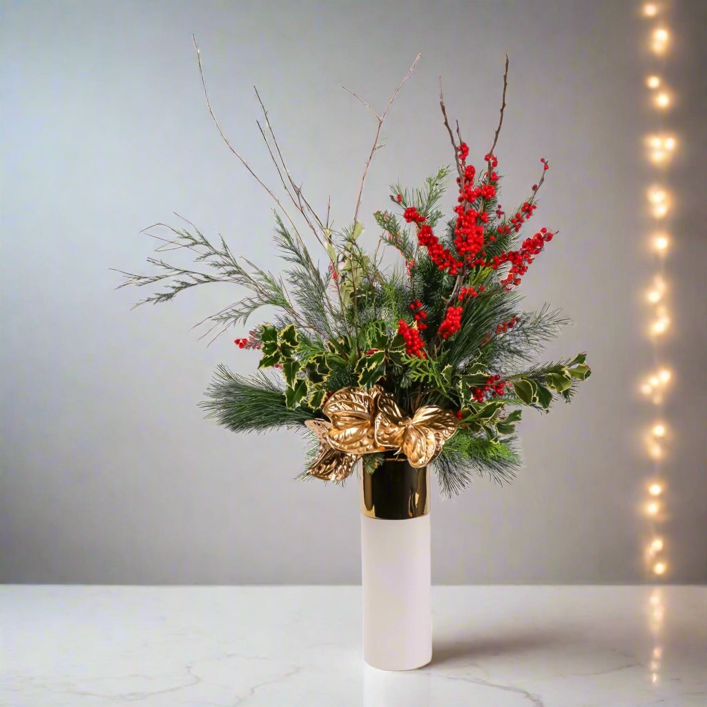 Holiday Luxe Designer Floral - Green Fresh Florals + Plants