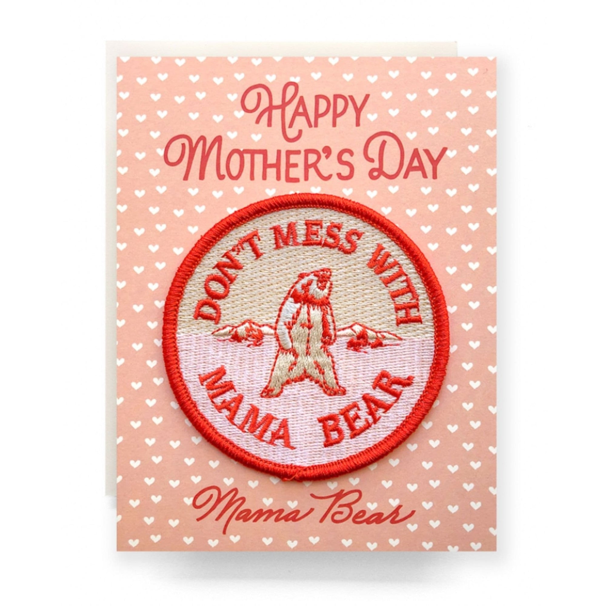 Mama Bear Mother&#39;s Day Patch Card - Green Fresh Florals + Plants