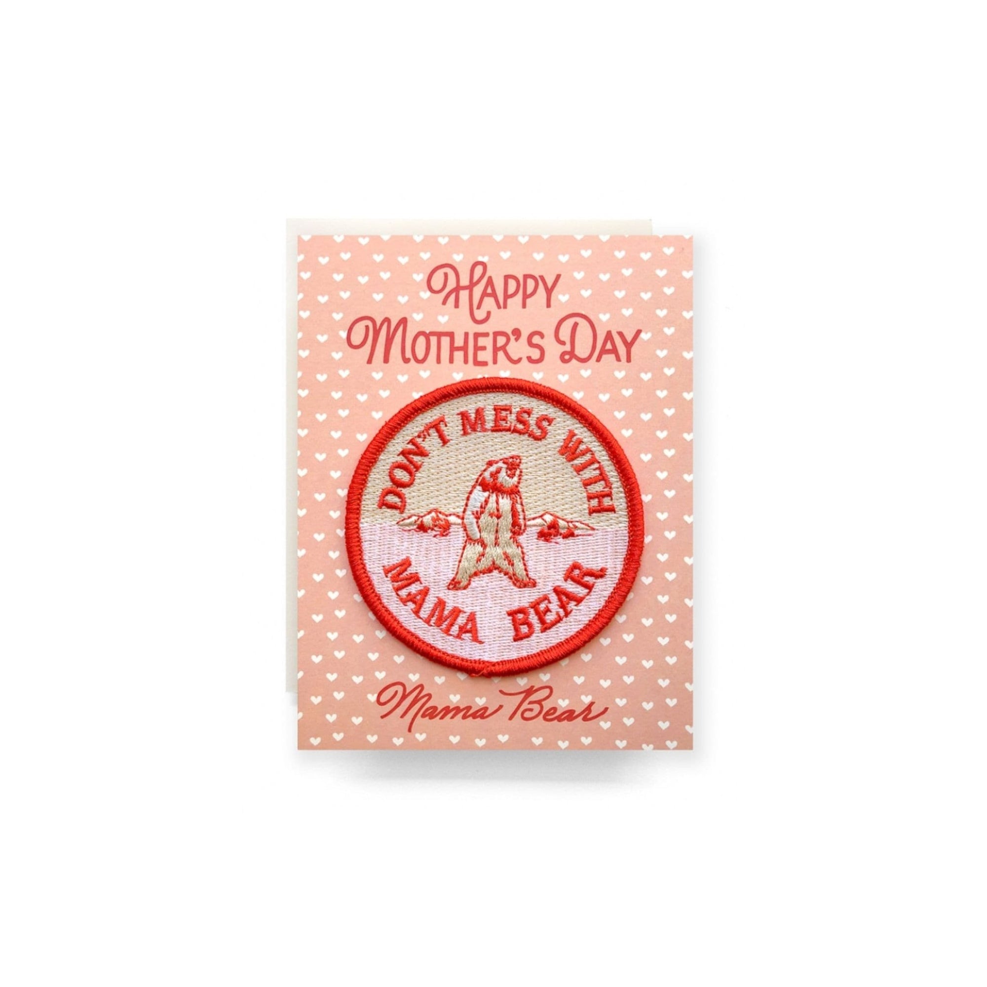Mama Bear Mother&#39;s Day Patch Card - Green Fresh Florals + Plants