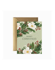 Merry Christmas Floral Card - Green Fresh Florals + Plants