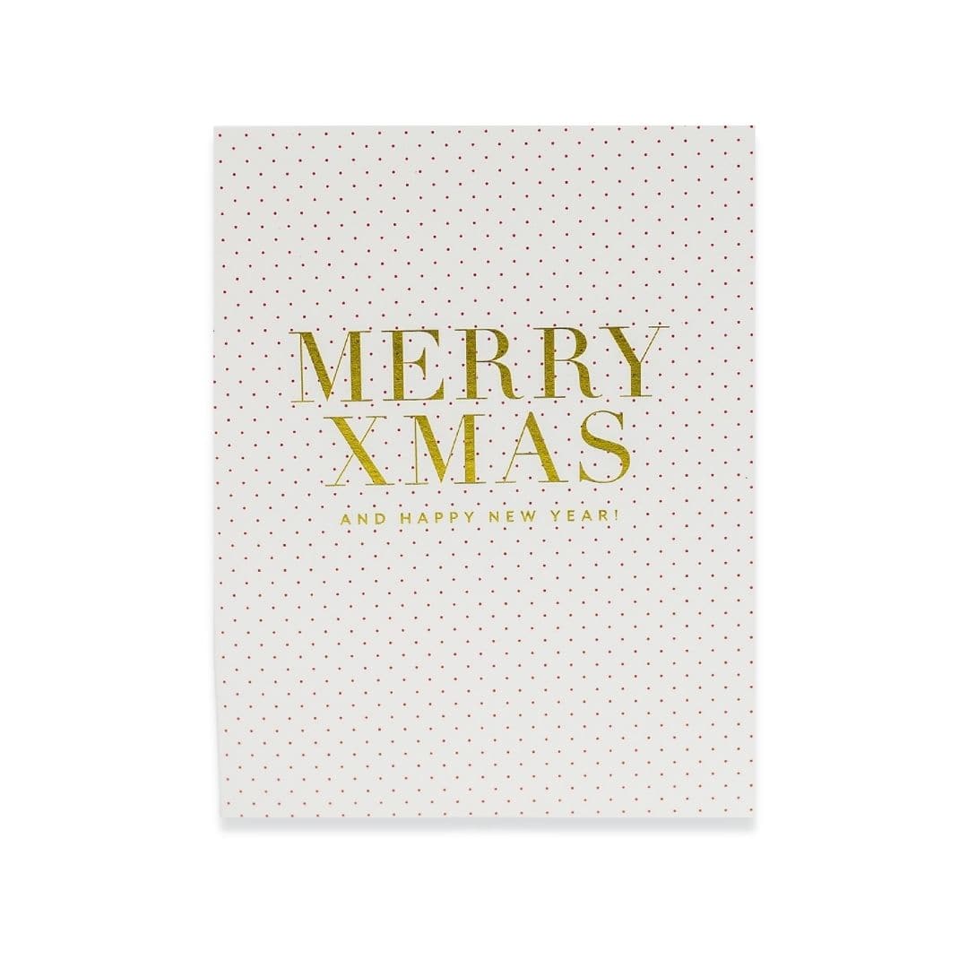 Merry Xmas Card - Green Fresh Florals + Plants