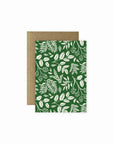 Mini Holiday Greeting Card - Green Fresh Florals + Plants