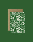 Mini Holiday Greeting Card - Green Fresh Florals + Plants