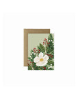 Mini Holiday Greeting Card - Green Fresh Florals + Plants