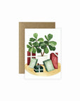 Mini Holiday Greeting Card - Green Fresh Florals + Plants