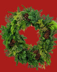 Mixed Evergreen Wreath - Green Fresh Florals + Plants