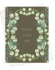 Moss Peace, Love, & Joy Floral Card - Green Fresh Florals + Plants