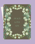 Moss Peace, Love, & Joy Floral Card - Green Fresh Florals + Plants