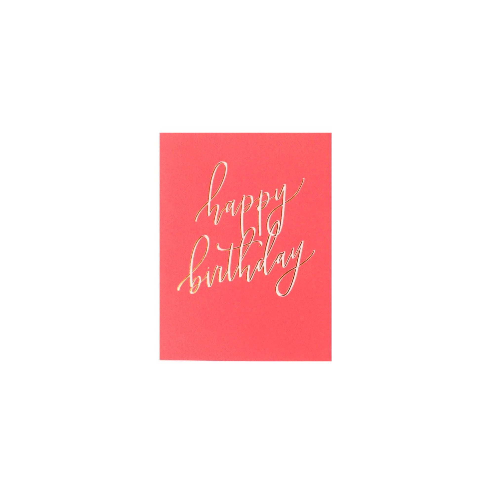 Neon Happy Birthday Card - Green Fresh Florals + Plants