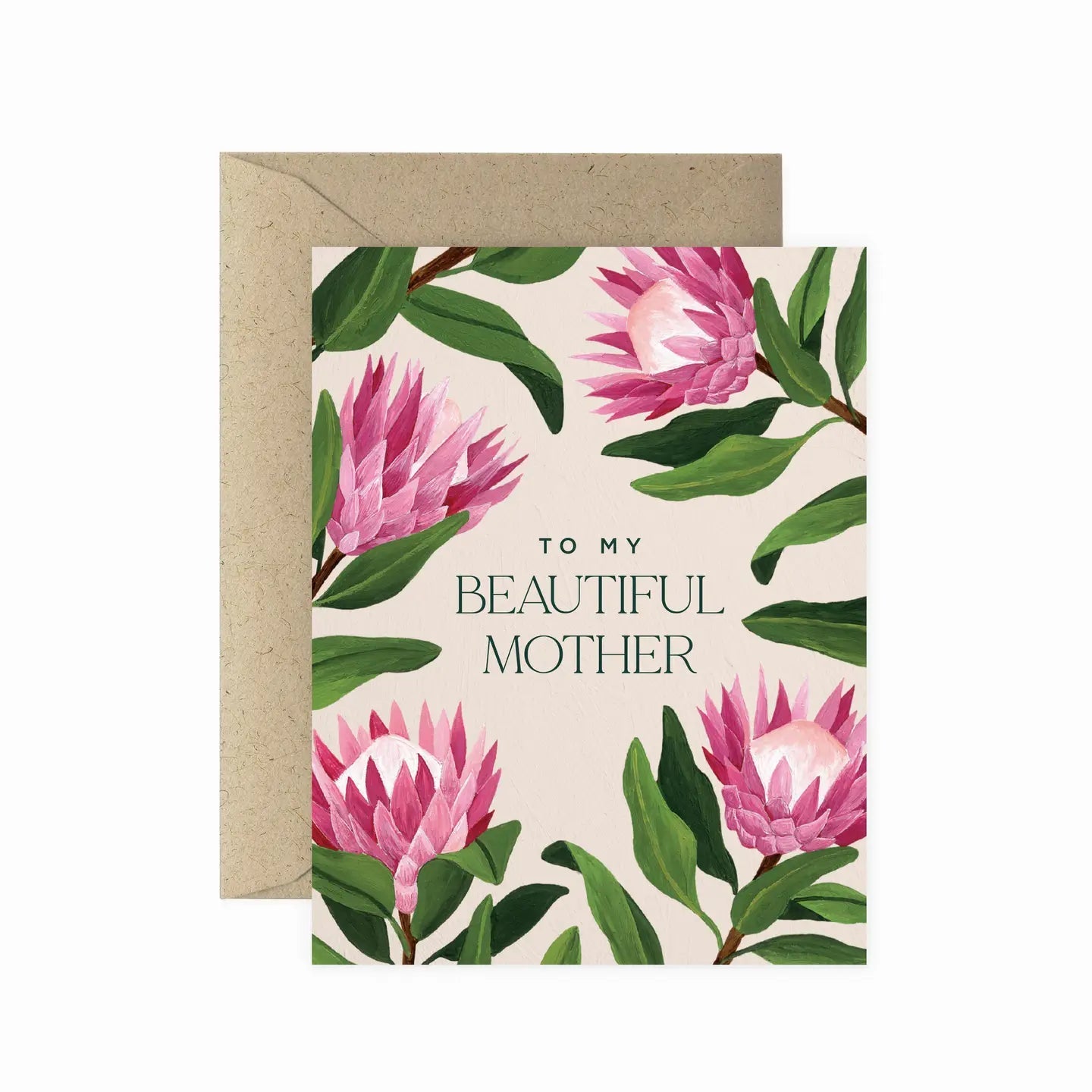 Protea Beautiful Mother Card - Green Fresh Florals + Plants