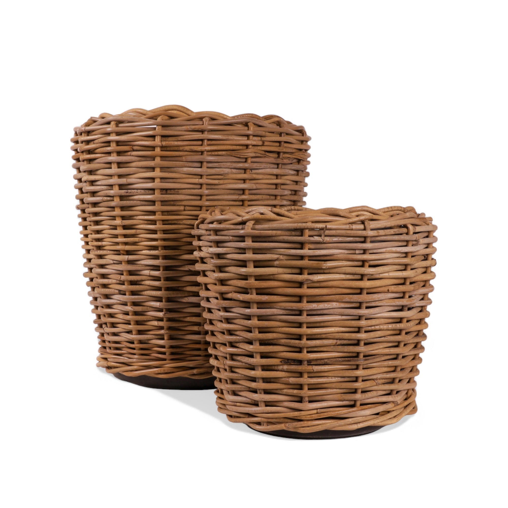 Rattan Basket - Green Fresh Florals + Plants