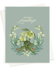 Sage Season's Greetings Card - Green Fresh Florals + Plants