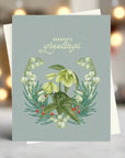 Sage Season's Greetings Card - Green Fresh Florals + Plants