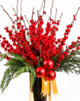 Scarlet and Gold Holiday Splendor - Green Fresh Florals + Plants