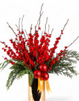Scarlet and Gold Holiday Splendor - Green Fresh Florals + Plants