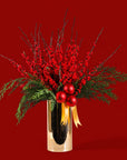 Scarlet and Gold Holiday Splendor - Green Fresh Florals + Plants