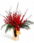 Scarlet and Gold Holiday Splendor - Green Fresh Florals + Plants