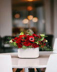 Scarlet Spice Floral Centerpiece - Green Fresh Florals + Plants