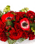 Scarlet Spice Floral Centerpiece - Green Fresh Florals + Plants