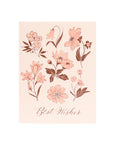Scottish Floral Best Wishes Card - Green Fresh Florals + Plants