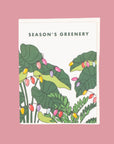 Season's Greenery Card - Green Fresh Florals + Plants