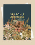 Season's Greetings Holiday Card - Green Fresh Florals + Plants