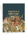 Season's Greetings Holiday Card - Green Fresh Florals + Plants