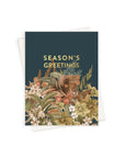 Season's Greetings Holiday Card - Green Fresh Florals + Plants