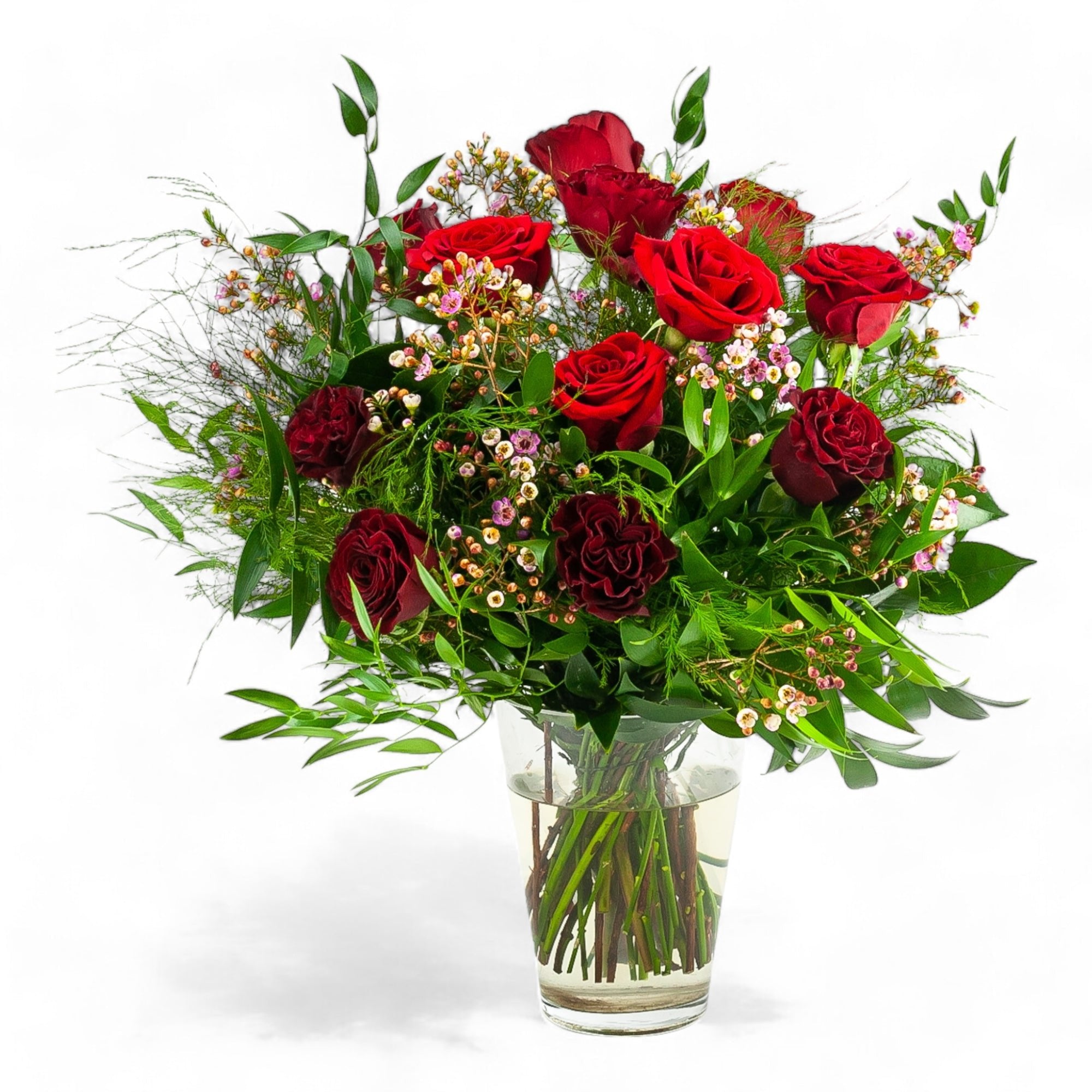 Shades of Red Long - Stem Roses - Green Fresh Florals + Plants